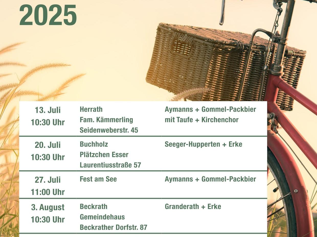 Termine der Sommerkirche 2025